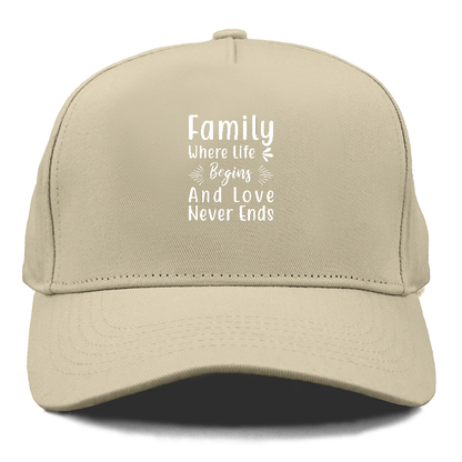 Family where life begins and love never ends Hat