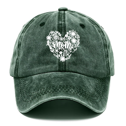 mom floral heart Hat