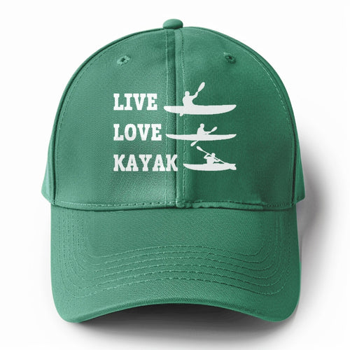 Live Love Kayak! Solid Color Baseball Cap