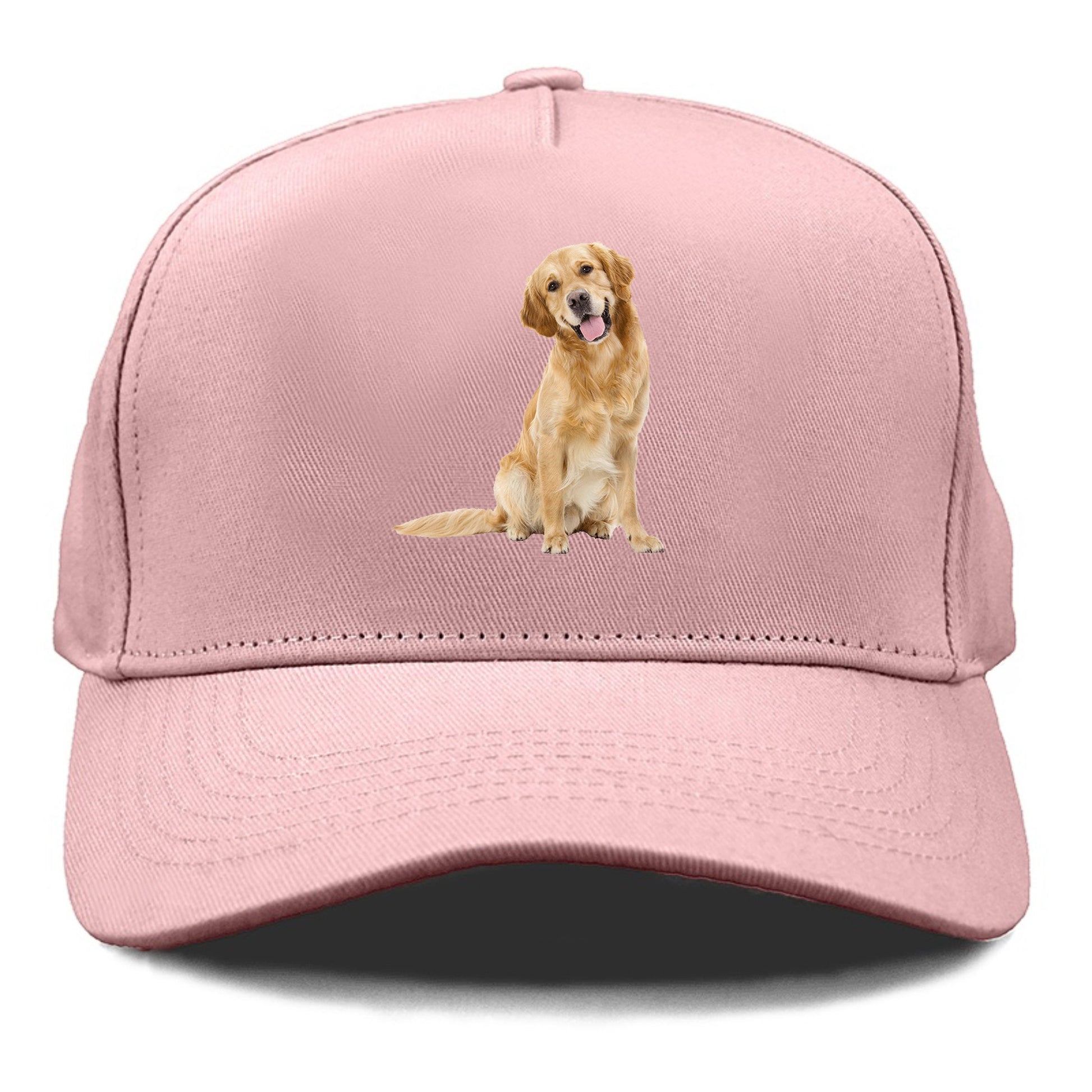 Joyful golden retriever with a radiant smile Hat