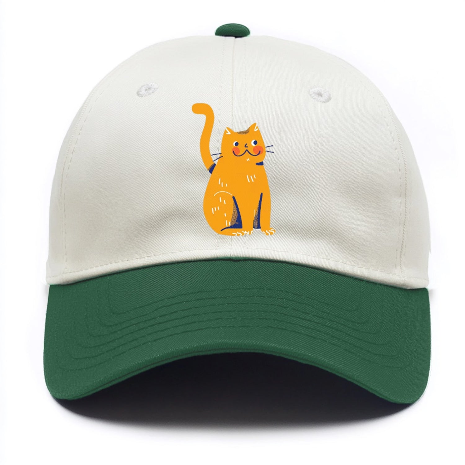 Smiling Orange Kitty with Chubby Cheeks Hat