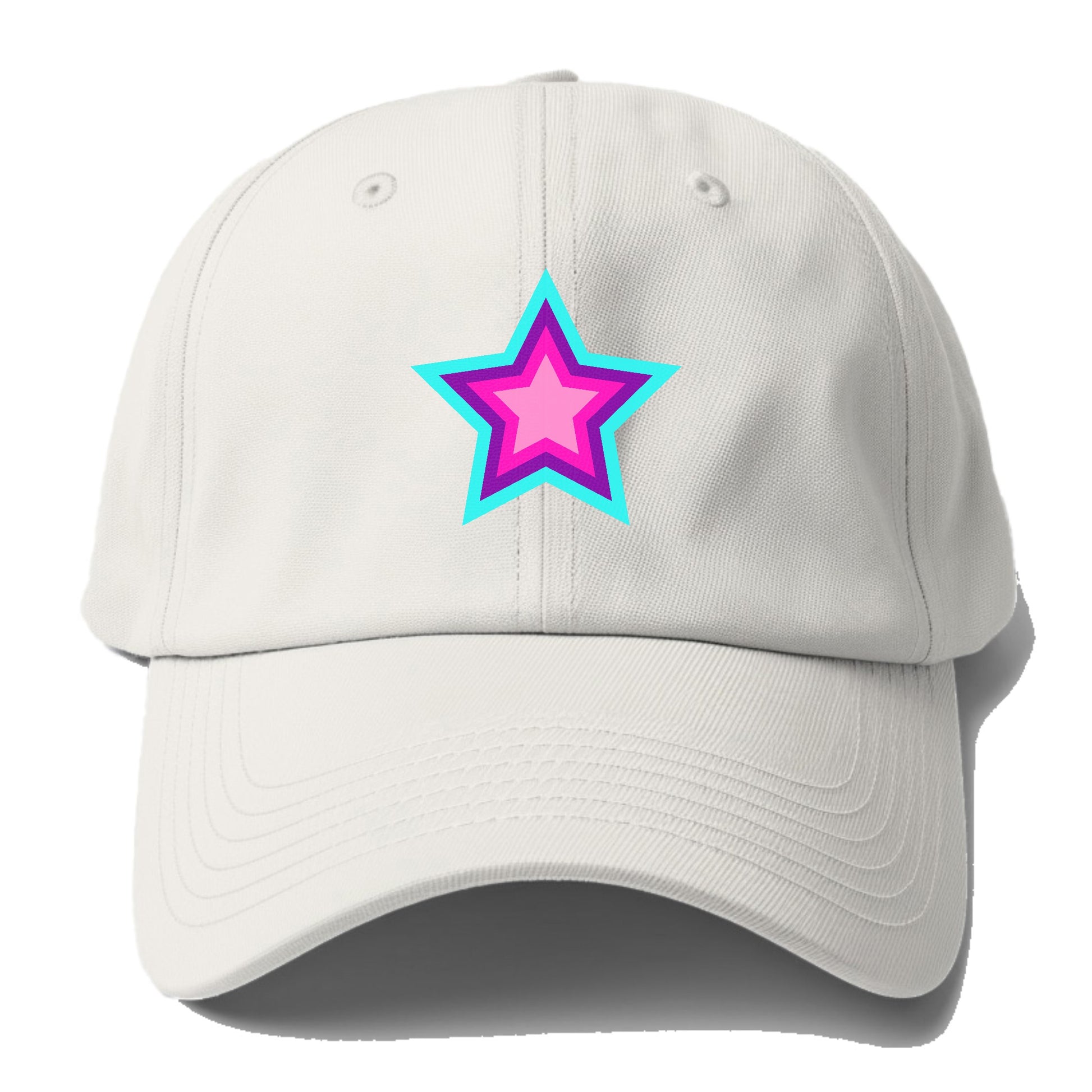 Retro 80s Star Rainbow Blue Hat