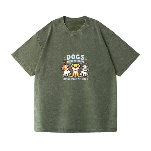 Dogs Make Me Happy Vintage T-shirt