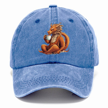 dragon drinking coffee Hat