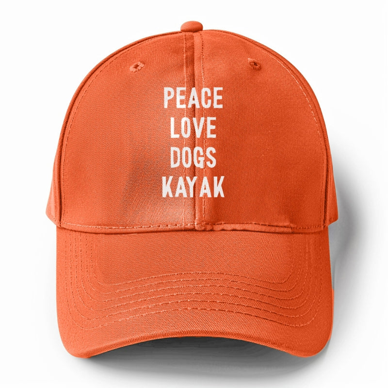 peace love dog kayak Hat