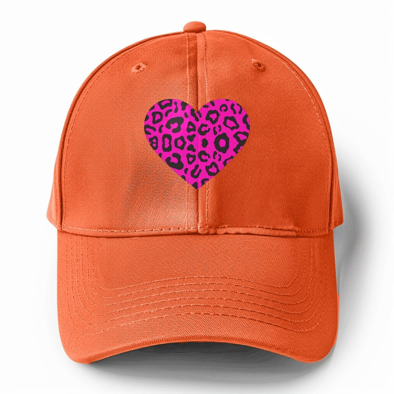 Retro 80s Heart Cheetah Print Hat