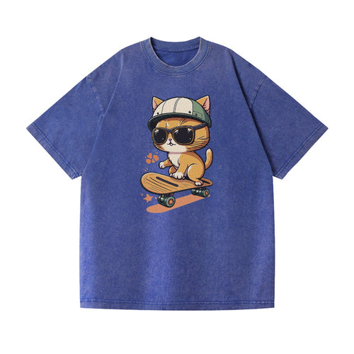 Skating Cat Vintage T-shirt