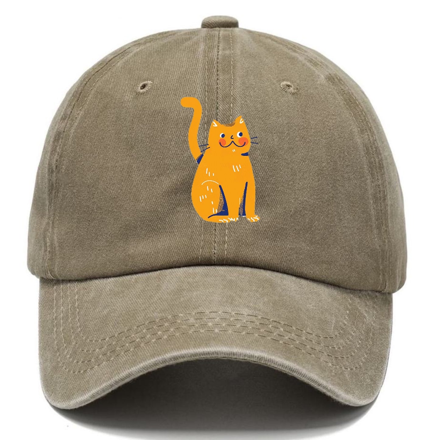 Smiling Orange Kitty with Chubby Cheeks Hat