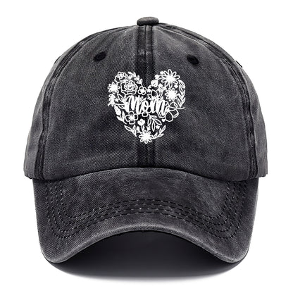 mom floral heart Hat