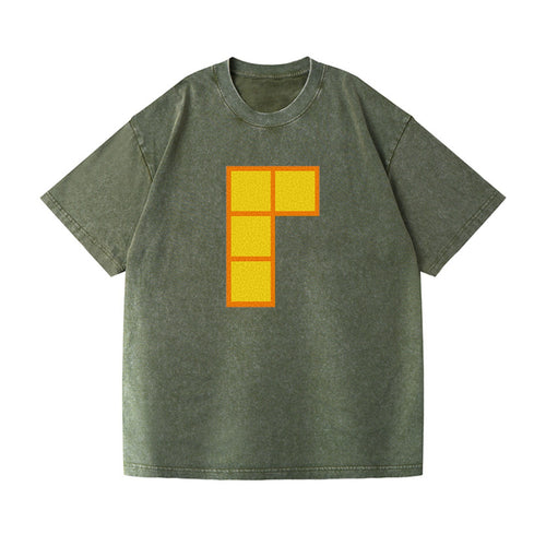 Retro 80s Tetris Blocks Orange Vintage T-shirt