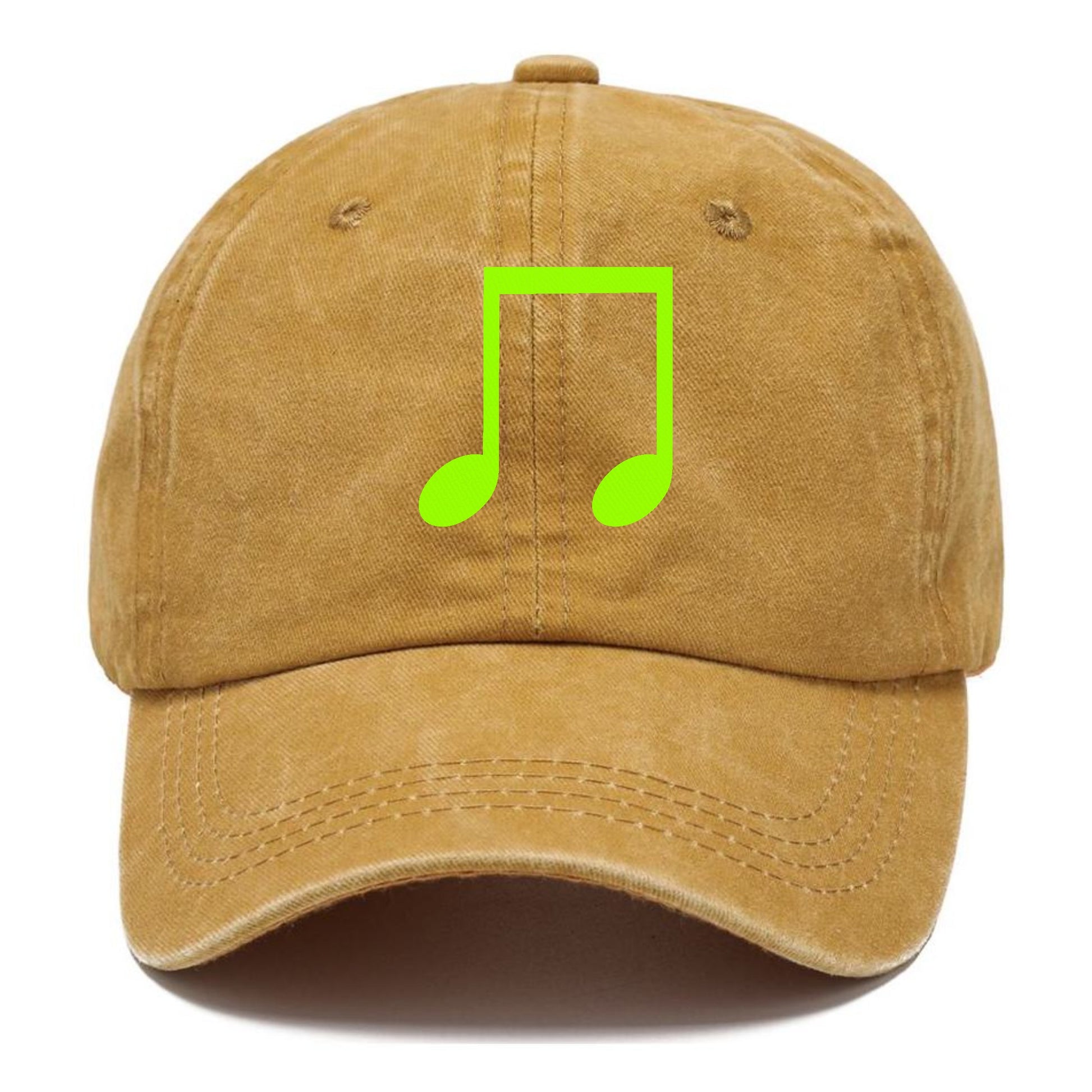 Retro 80s Music Note Green Hat