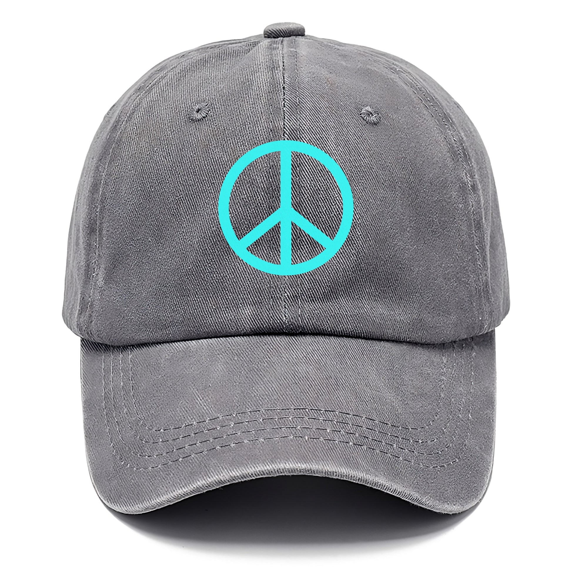 Retro 80s Peace Sign Blue Hat