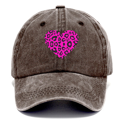 Retro 80s Heart Cheetah Print Hat