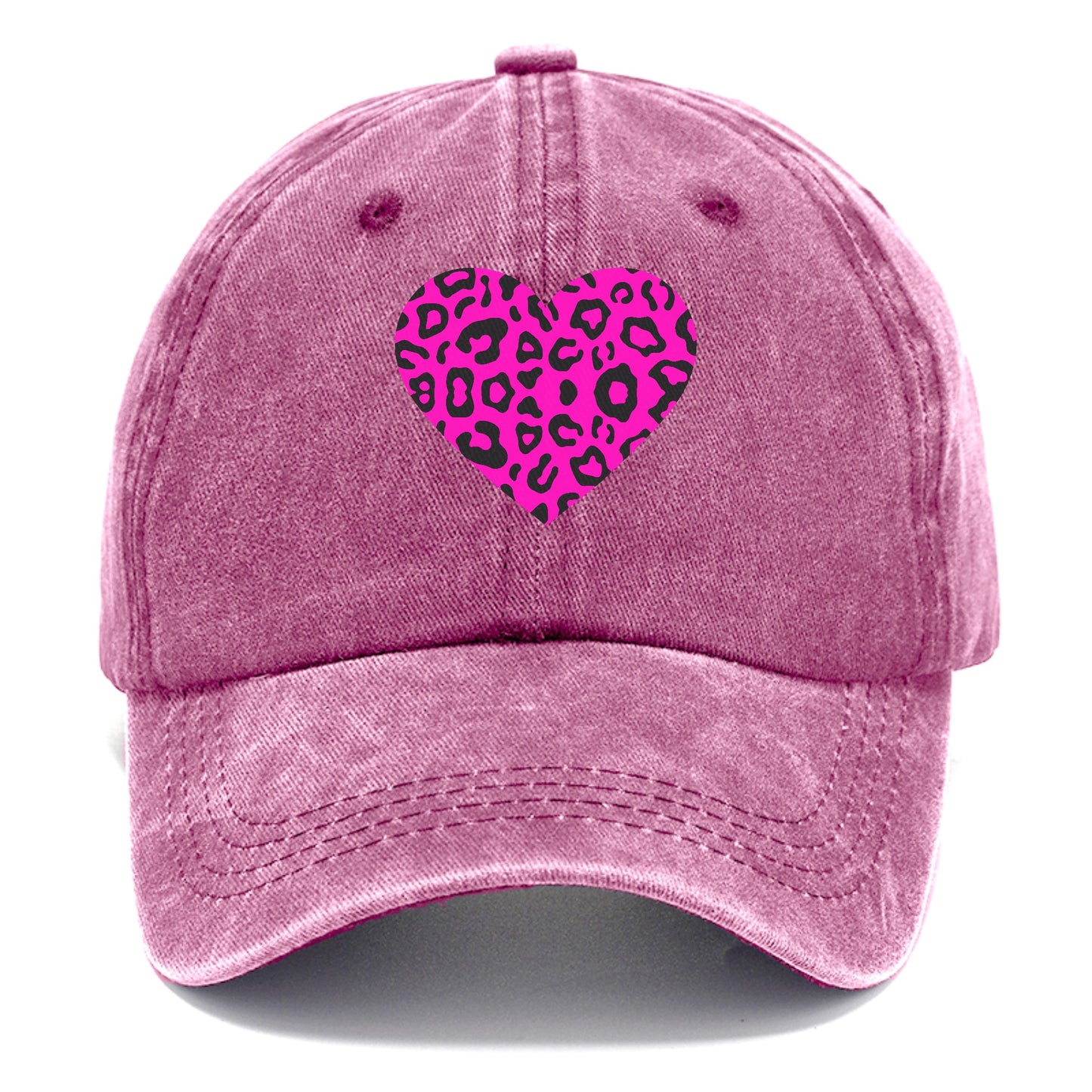 Retro 80s Heart Cheetah Print Hat