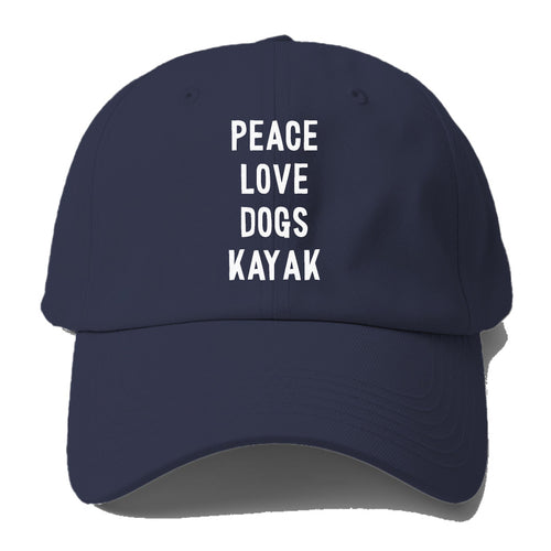 Peace Love Dog Kayak Baseball Cap For Big Heads