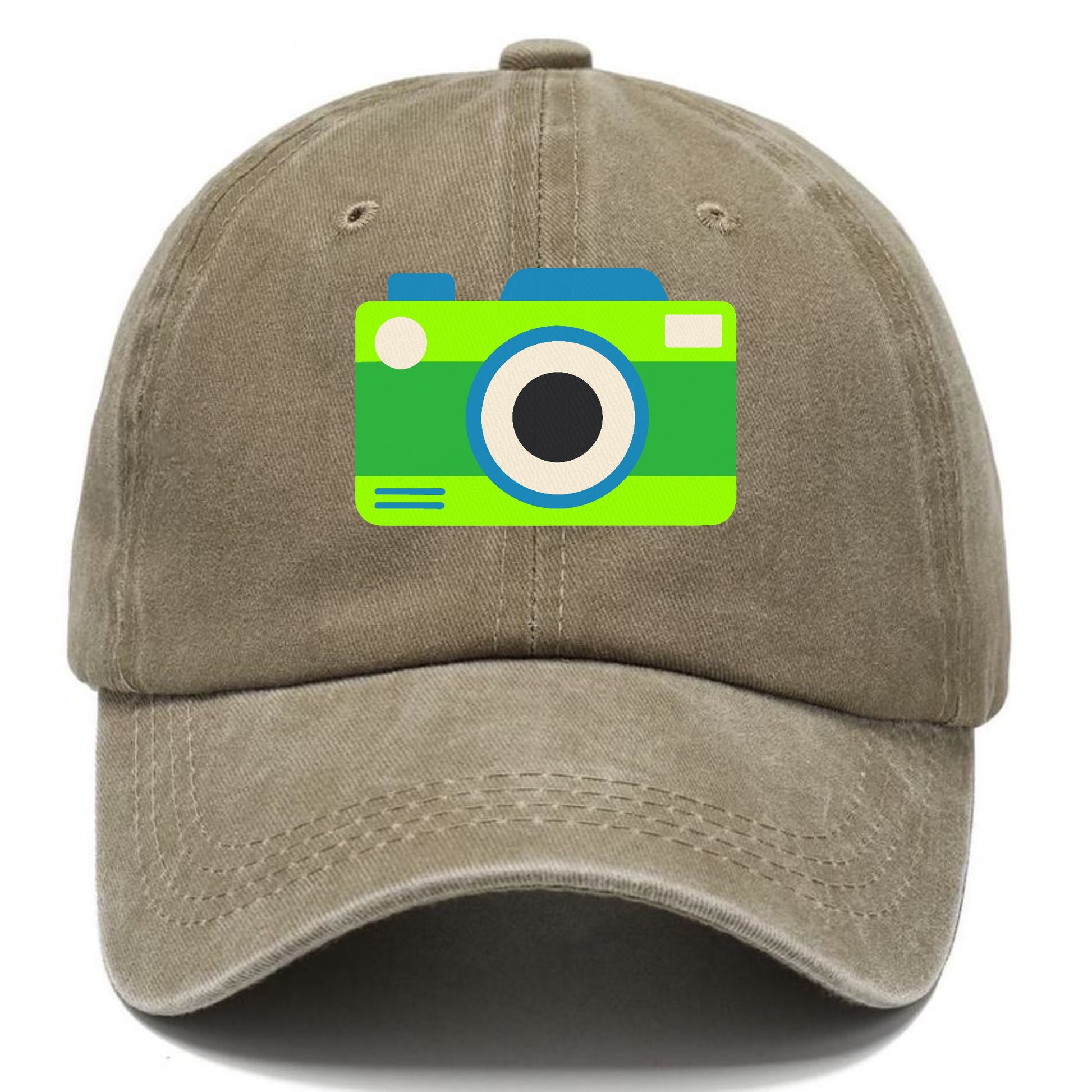 Retro 80s Camera Green Hat