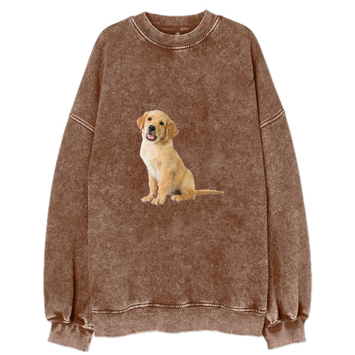 Playful Golden Pup With A Cheerful Expression Vintage Sweatshirt