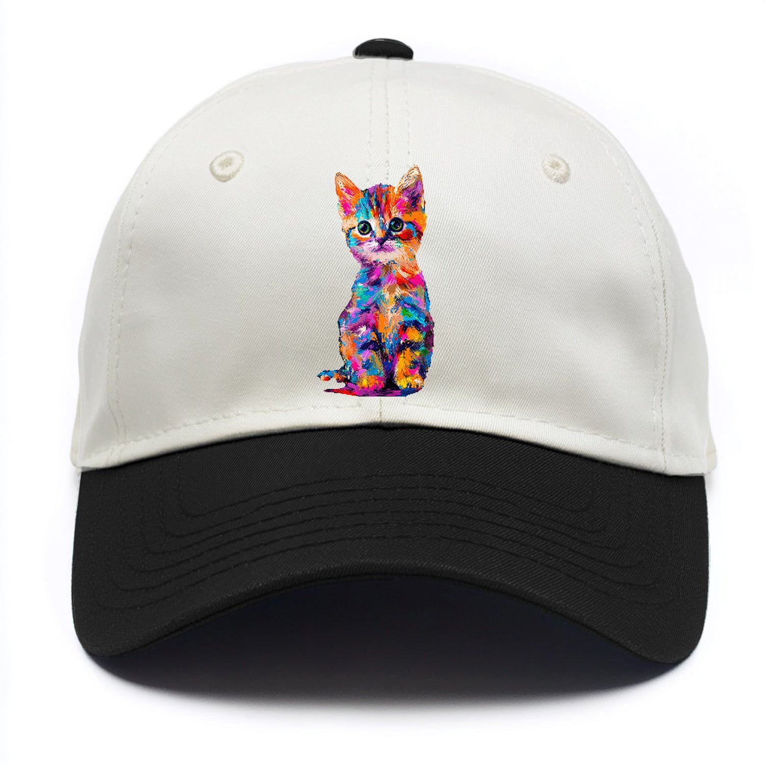 Rainbow Kitten Brushstroke Beauty Hat