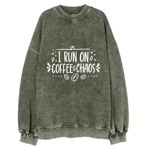 Caffeine Queen: Powered By Coffee And Chaos Vintage Sweatshirt