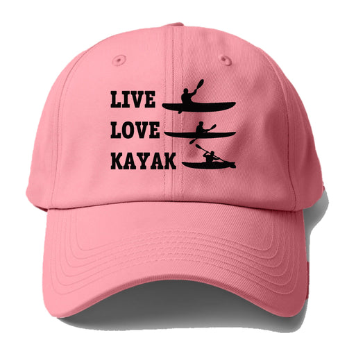 Live Love Kayak! Baseball Cap For Big Heads