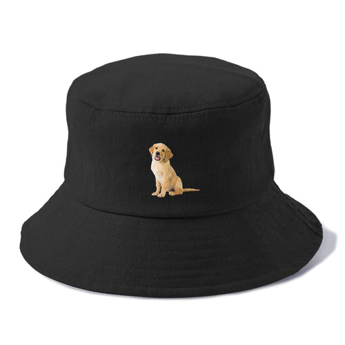 Playful Golden Pup With A Cheerful Expression Bucket Hat
