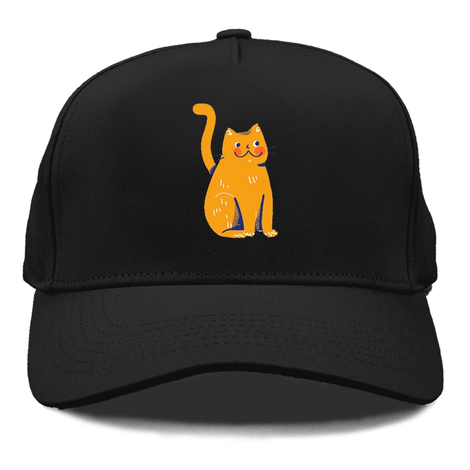 Smiling Orange Kitty with Chubby Cheeks Hat