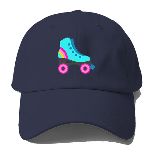 Retro 80s Roller Skate Blue Baseball Cap For Big Heads