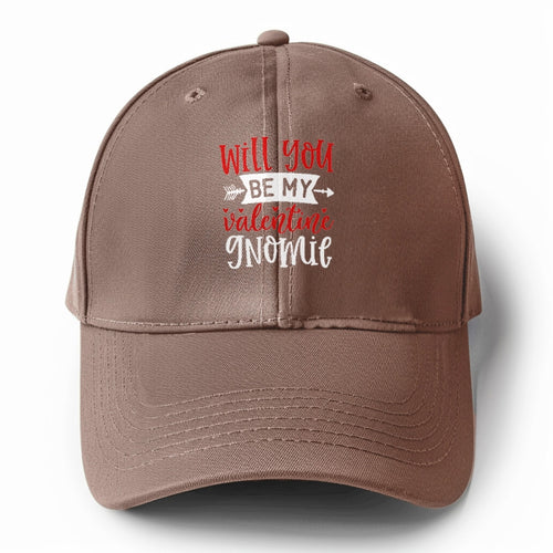 Will You Be My Valentine Gnomie Solid Color Baseball Cap