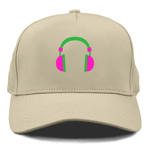 Retro 80s Headphones Pink Cap