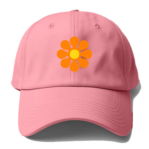 Retro 80s Flower Orange Baseball Cap For Big Heads