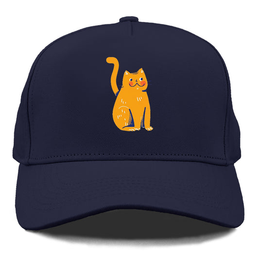 Smiling Orange Kitty with Chubby Cheeks Hat