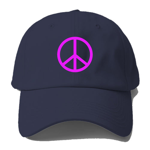 Retro 80s Peace Sign Purple Baseball Cap For Big Heads