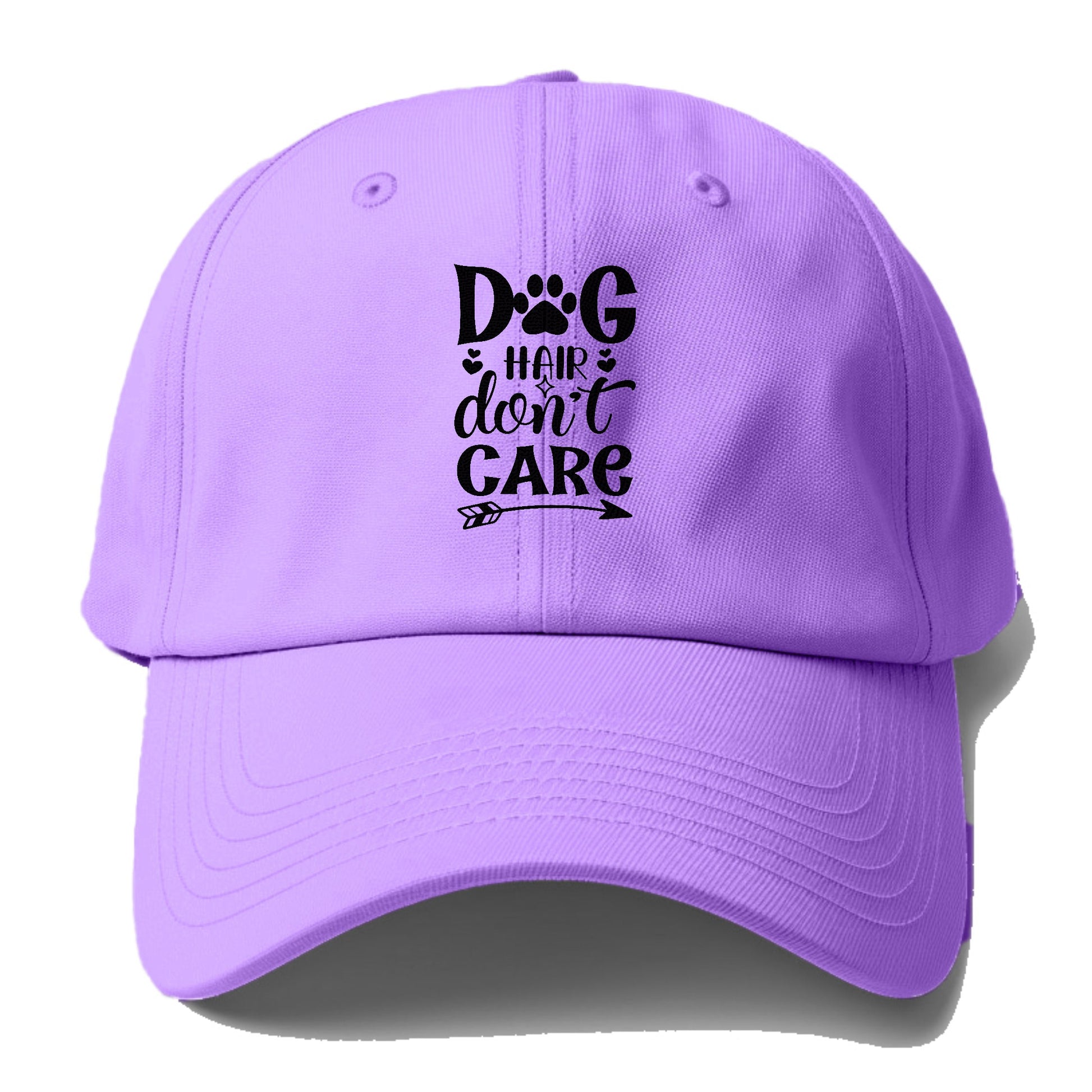 Dog Hair Don't Care Baseball Cap for Big Heads Light Purple