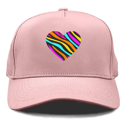 Retro 80s Heart Zebra Print Hat