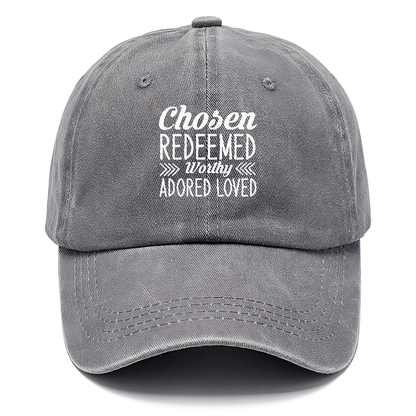 Chosen redeemed worthy adored loved Hat