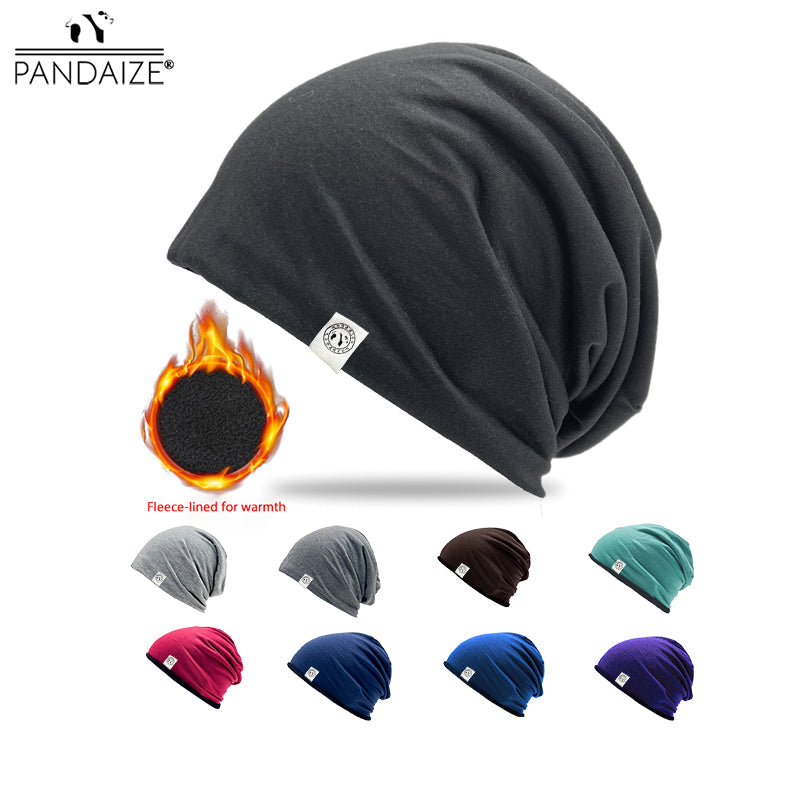 Winter Warm Ear Protection Windproof Cold-Resistant Cycling Slouchy Hat | Double Layer Thickened Fleece Beanie