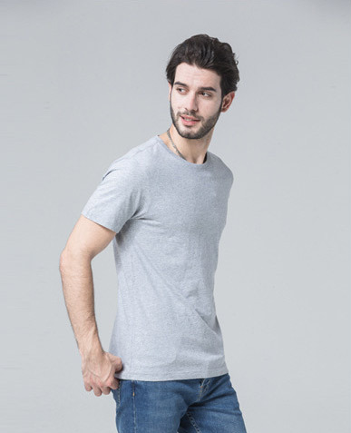 Camiseta Pandaize Slim Fit de puro algodón con cuello redondo 