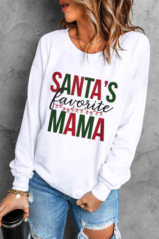 サンタのお気に入り MAMA グラフィック スウェットシャツ