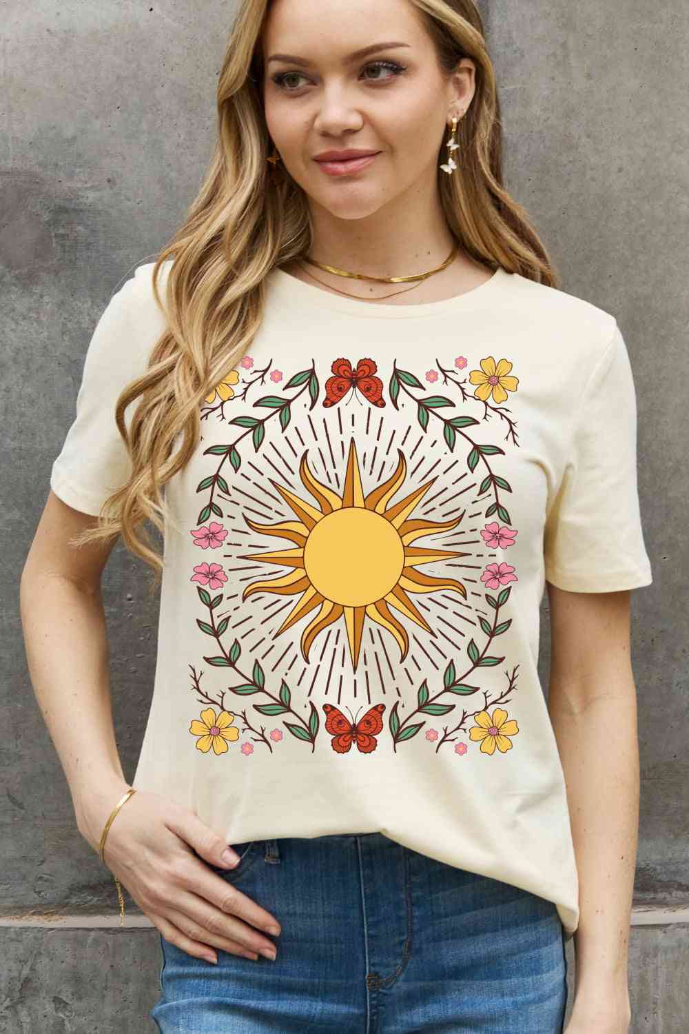 Simply Love Full Size Sun Graphic Cotton Tee