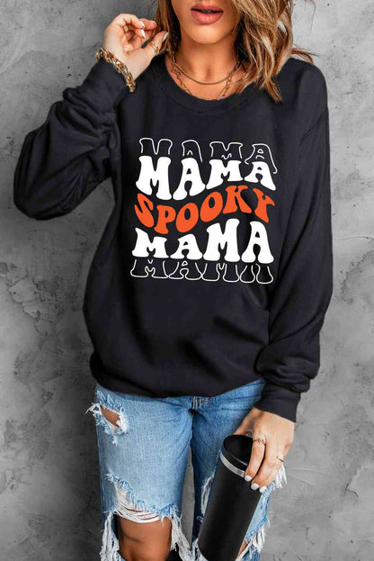 Sudadera SPOOKY MAMA de manga larga y cuello redondo