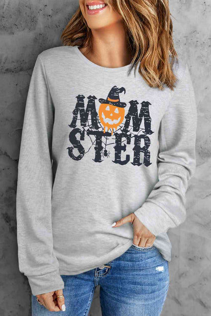 Sudadera con gráfico MOMSTER de manga larga y cuello redondo