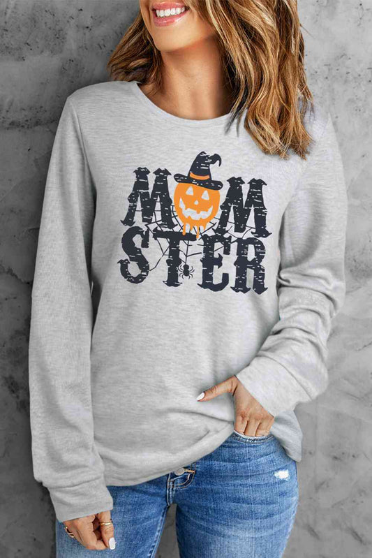 Sudadera con gráfico MOMSTER de manga larga y cuello redondo