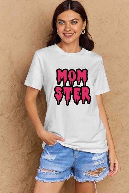 Simply Love フルサイズ MOM STER グラフィック コットン T シャツ