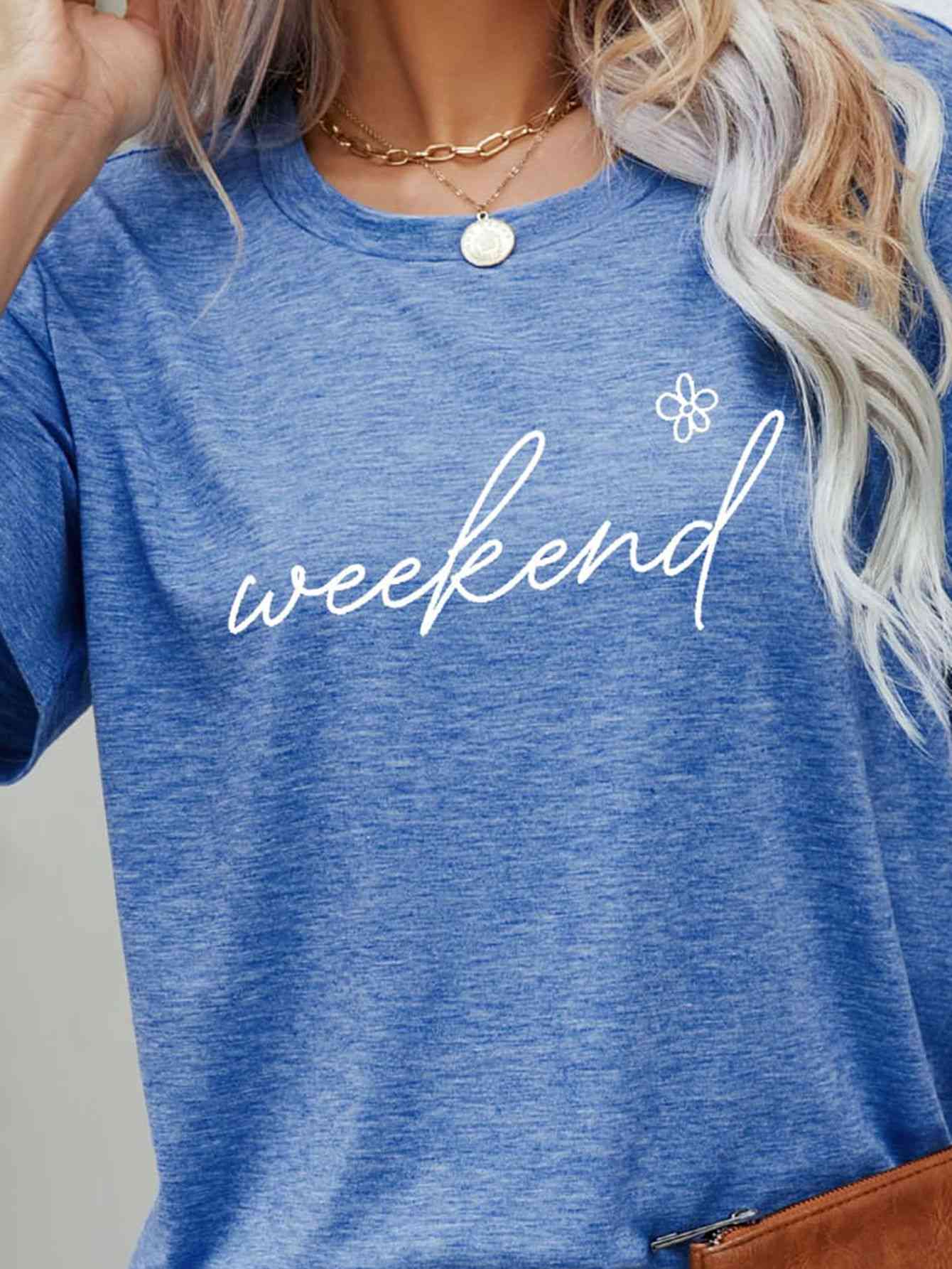 WEEKEND フラワーグラフィック半袖Tシャツ