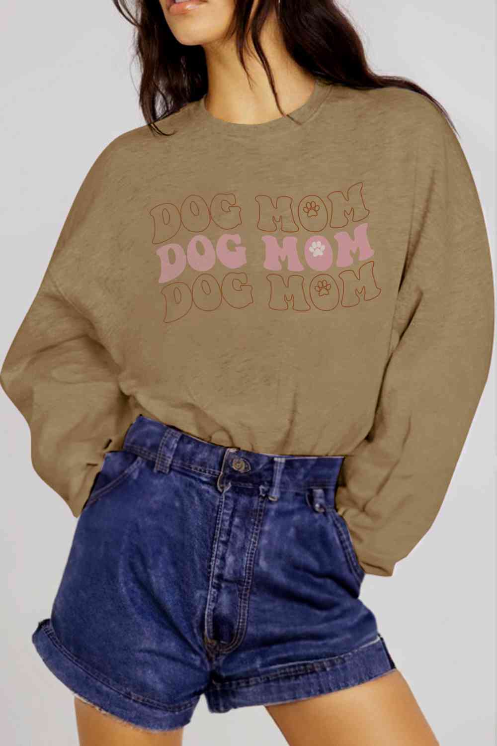 Simply Love Simply Love Full Size Graphic DOG MOM Sweatshirt