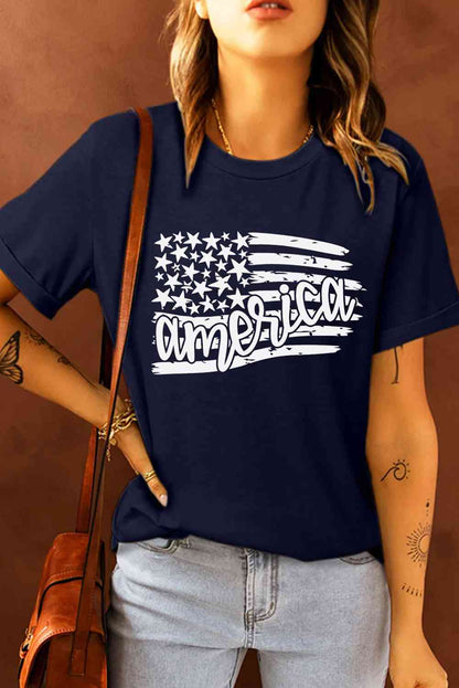 Camiseta gráfica de la bandera de EE. UU. DE AMÉRICA