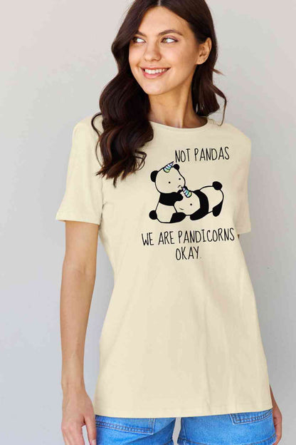 Camiseta de algodón con estampado de pandicornio de talla grande de Simply Love