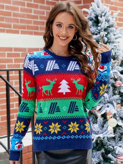 クリスマスラウンドネックセーター