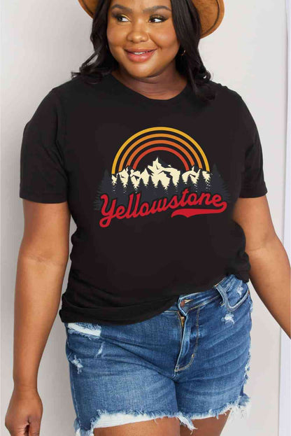 Simply Love フルサイズ YELLOWSTONE グラフィック コットン Tシャツ