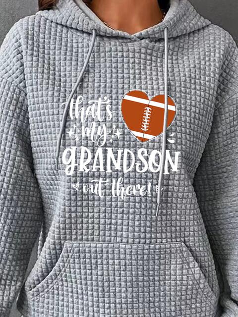 Sudadera con capucha y cordón con estampado de corazón de tamaño completo